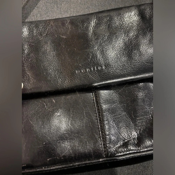 Vintage | Mantles  | Black Shoulder Bag With Organizer Front Pocket -B - Picture 4 of 10